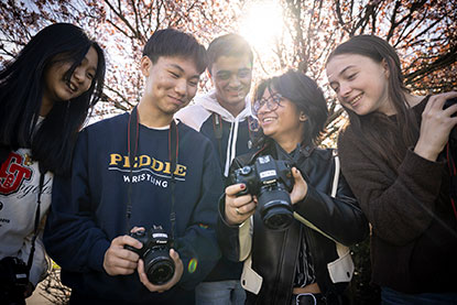Students in photography class. Links to Donor-Advised Funds